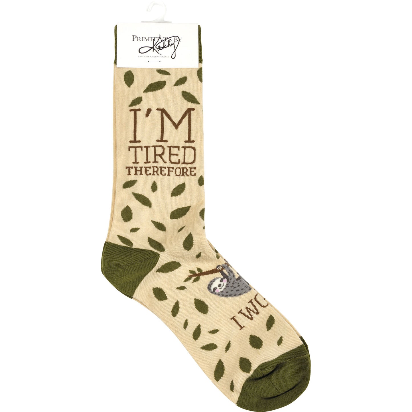 Primitives by Kathy Socks - Sloth - I'm Tired Therefore I Won't