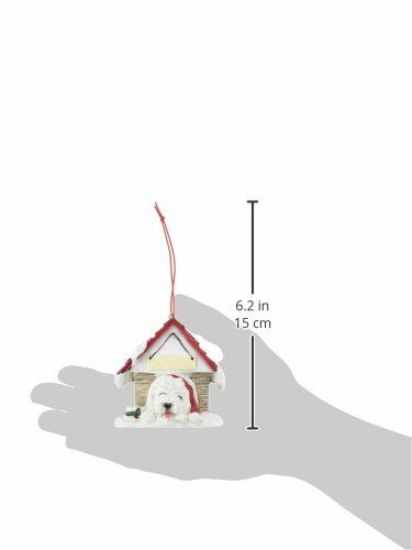 Old English Sheepdog Doghouse Ornament Hand Painted Easily Personalized