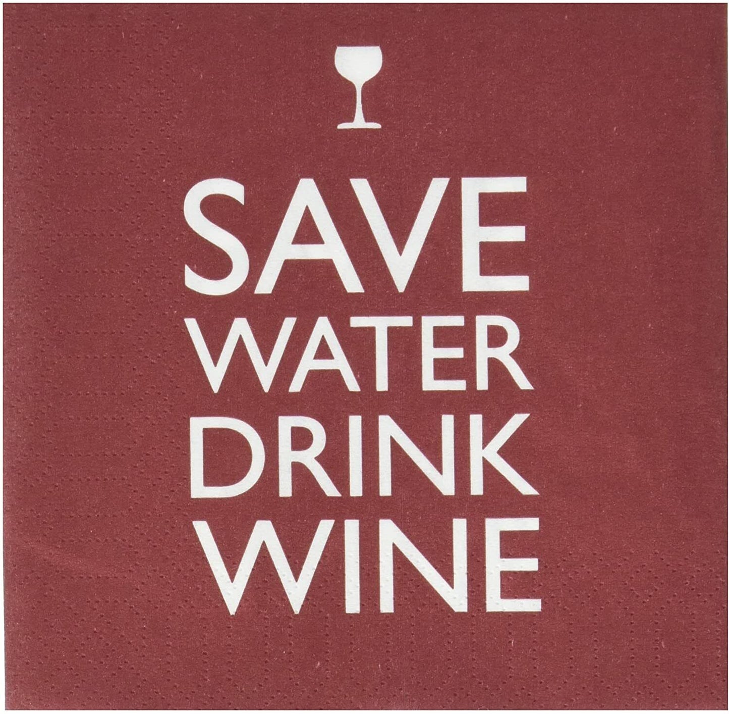 Paperproducts Design 20-Pack Save Water Drink Wine Paper Cocktail Napkins