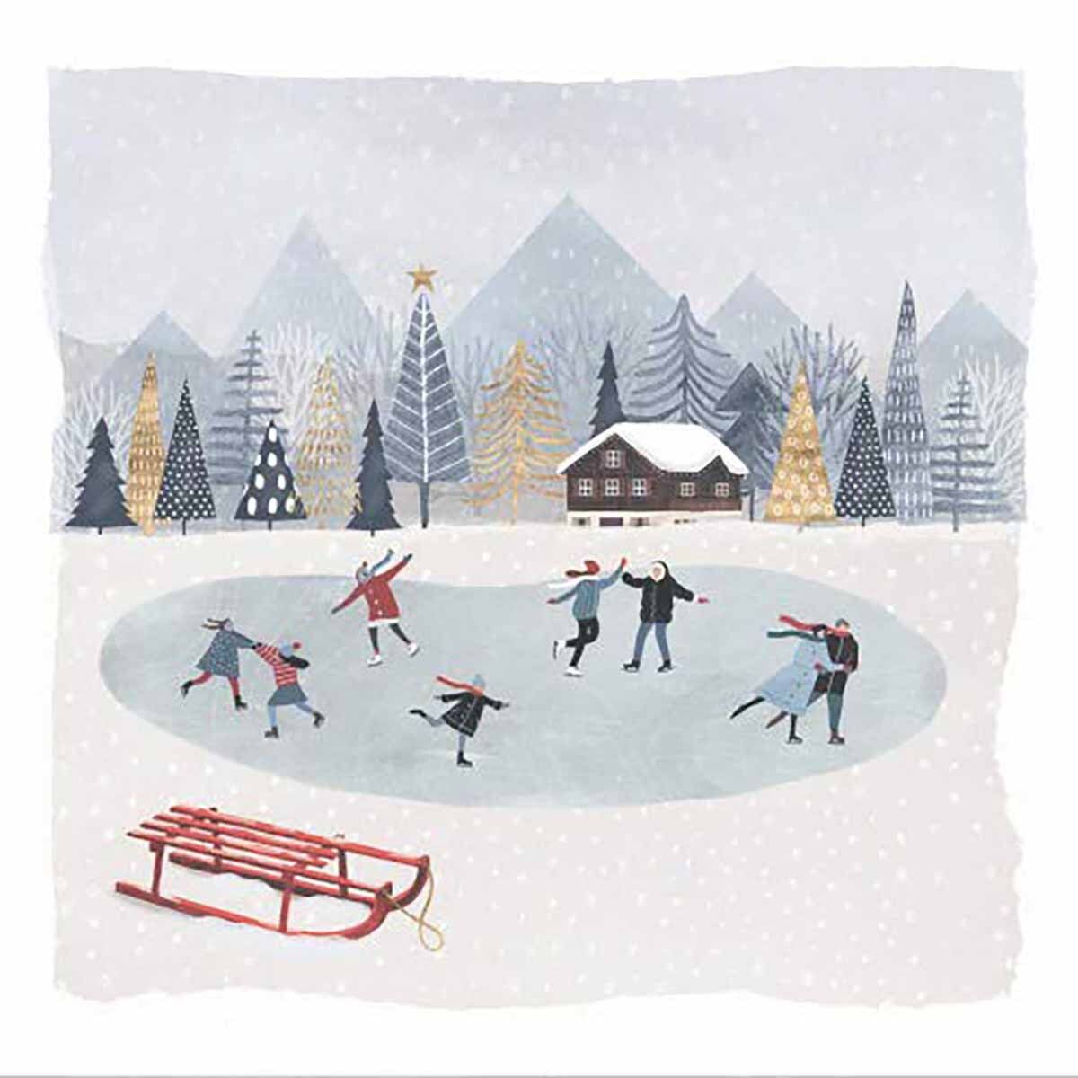 Paperproducts Design"Mountain Skating" Paper Cocktail/Beverage Napkins