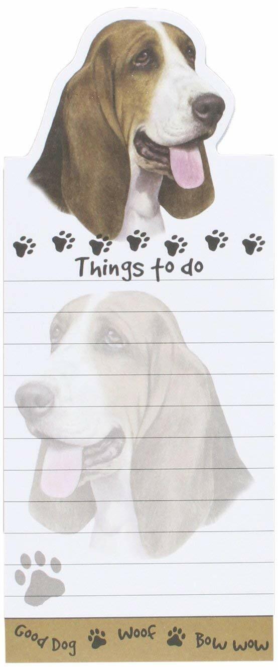 "Basset Hound Magnetic List Pads" Uniquely Shaped Sticky Notepad