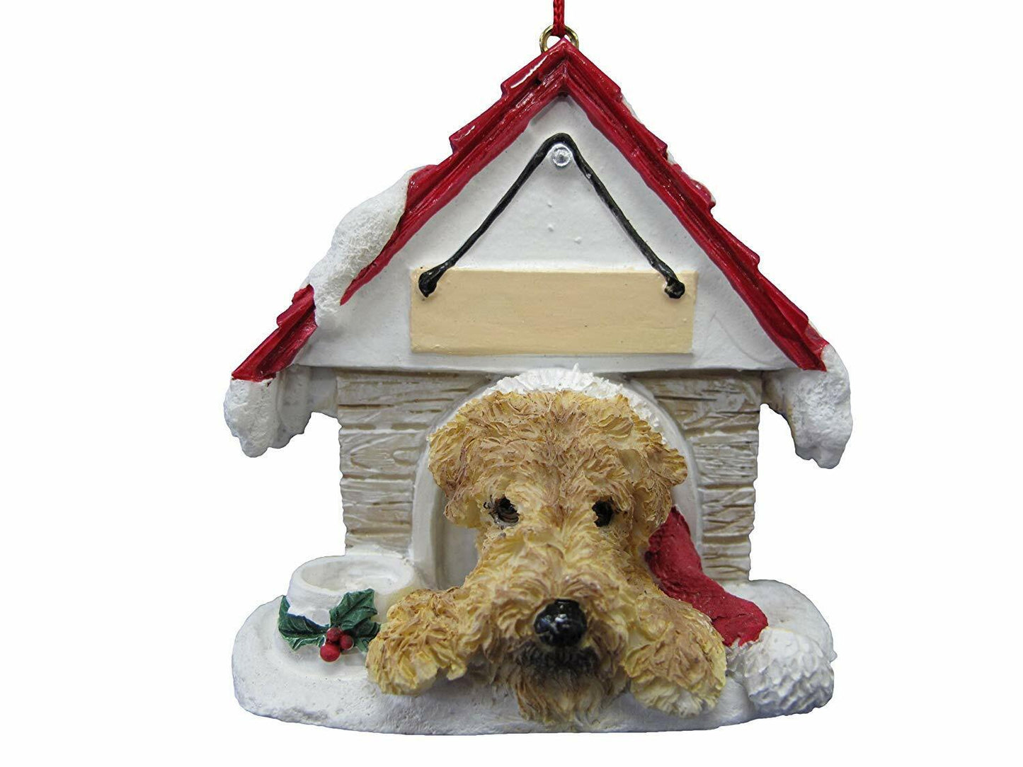 Airedale Terrier Doghouse Ornament Hand Painted Easily Personalized