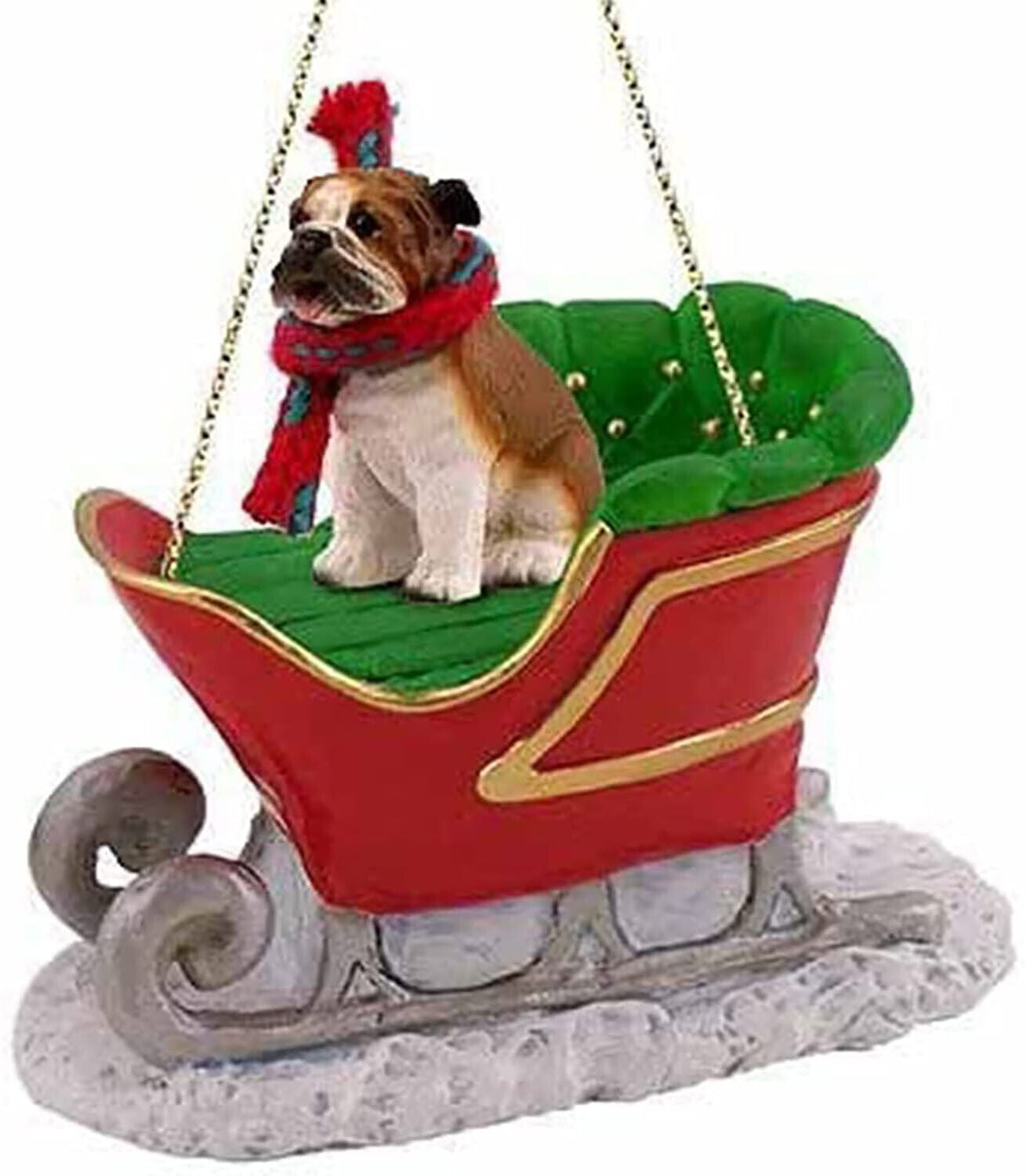 Conversation Concepts Bull Dog Sleigh Dog Holiday Ornament