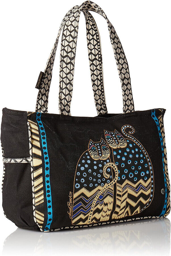 Laurel Burch Polka Dot Gatos Spotted Cats Medium Tote, 15.5" x 4.5" x 10"