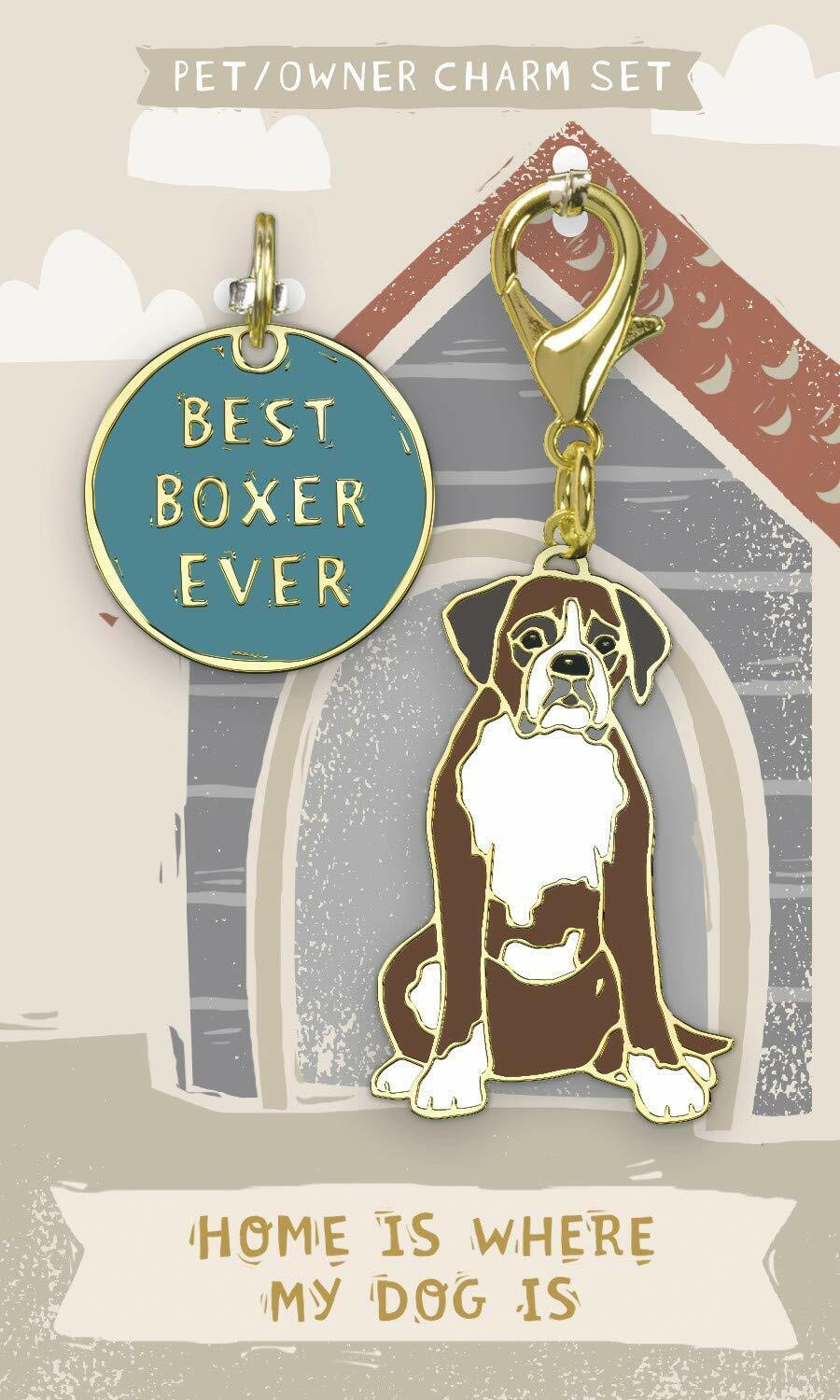 Primitives By Kathy Dog Collar Charm Set - Boxer
