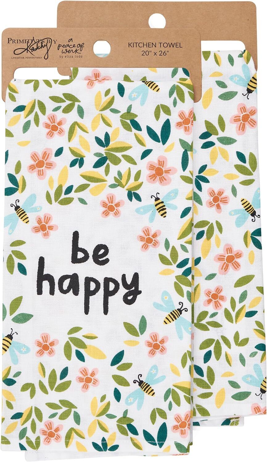Primitives by Kathy Kitchen Towel - Be Happy, 26"