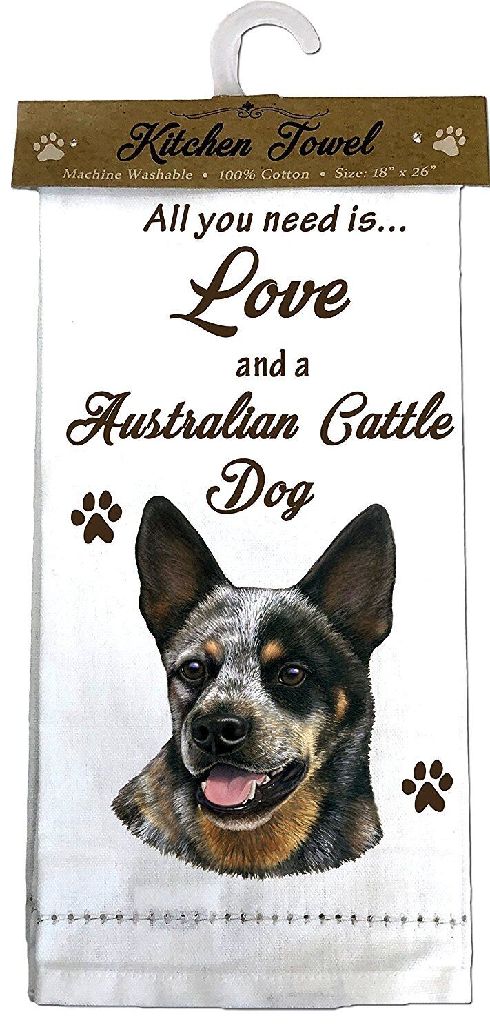 E&S Pets 700-90 Australian Cattle Kitchen Towel, Off-white