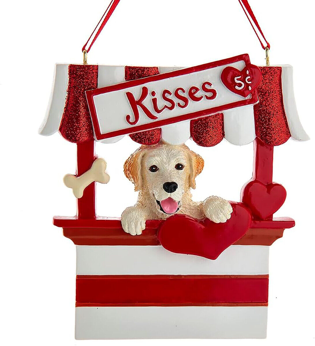 Kurt Adler Yellow Labrador Retriever Kissing Booth Christmas Tree Ornament - 4"