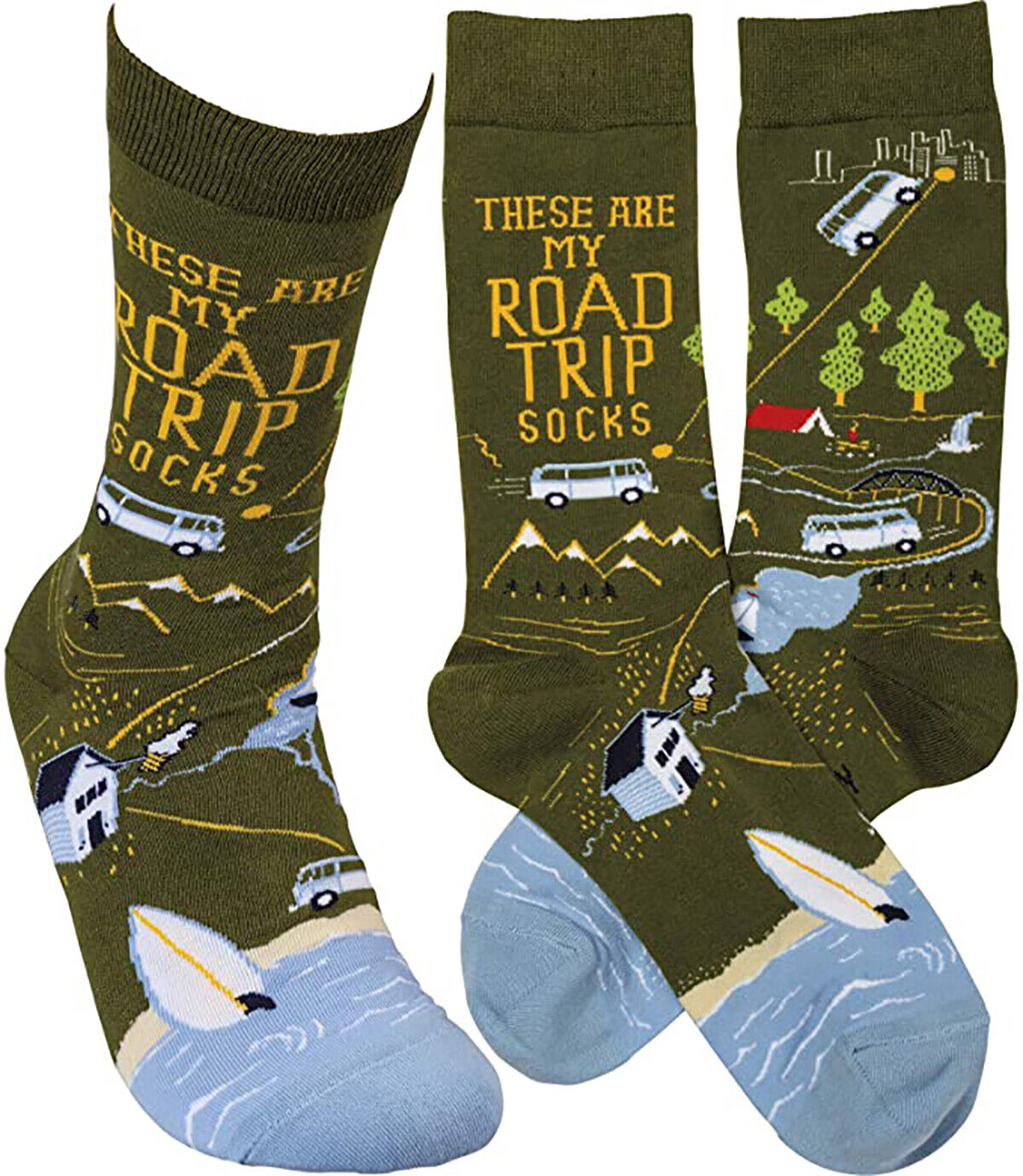 Primitives by Kathy These Are My Road Trip Socks in Travel-Inspired Design,