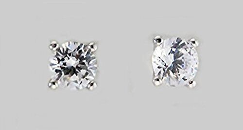 Finishing Touch Small Crystal CZ Show Earrings - Clear - Silver Finish