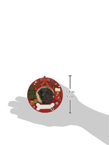 E&S Pets Labrador Chocolate Christmas Ornament Wreath Shaped Easily Personalized