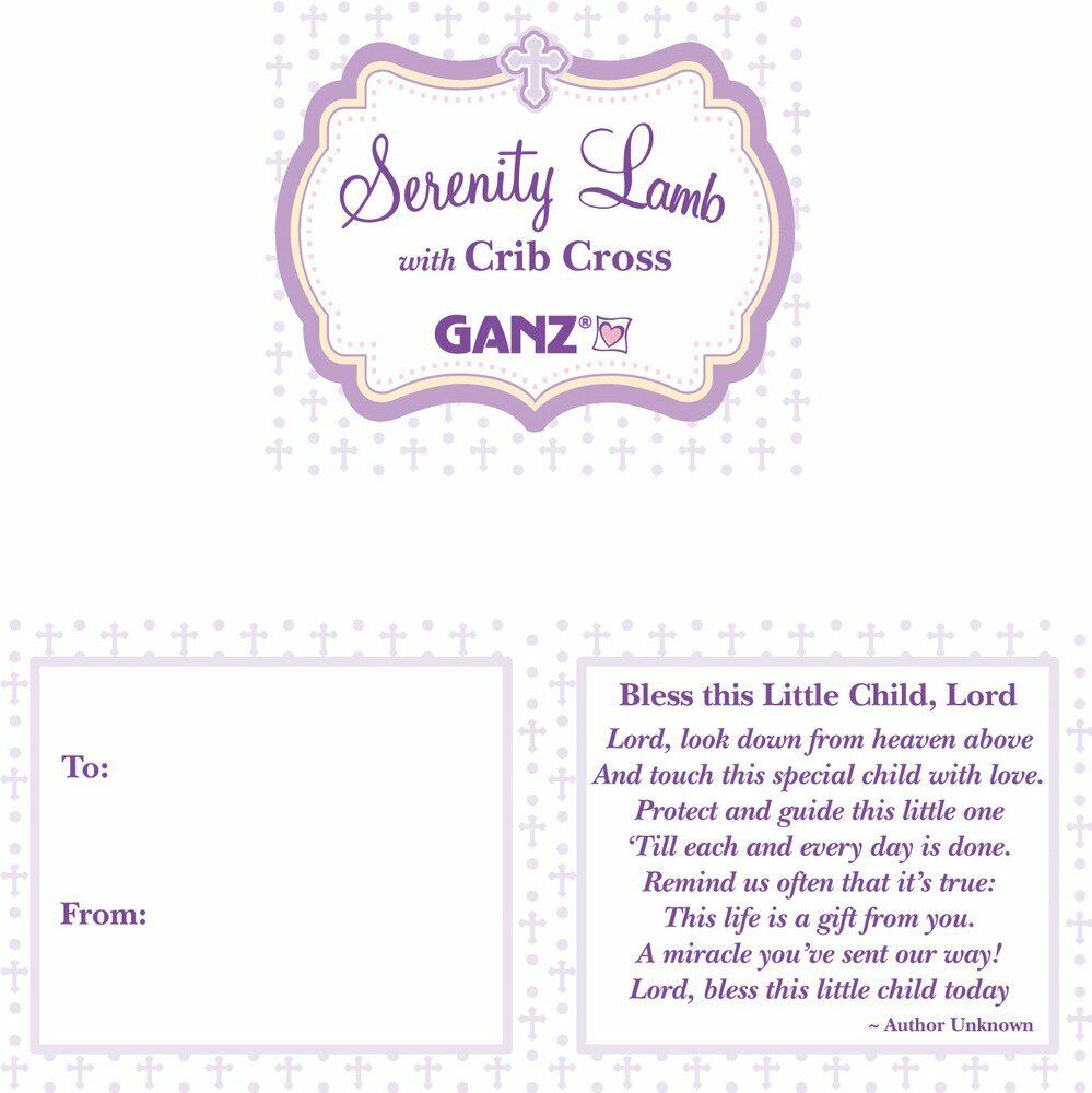 Ganz Serenity Lamb With Cross Christening or Baptism Gift (Pink (Girl))