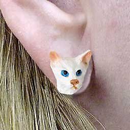 Conversation Concepts White Oriental Shorthaired Earrings Post