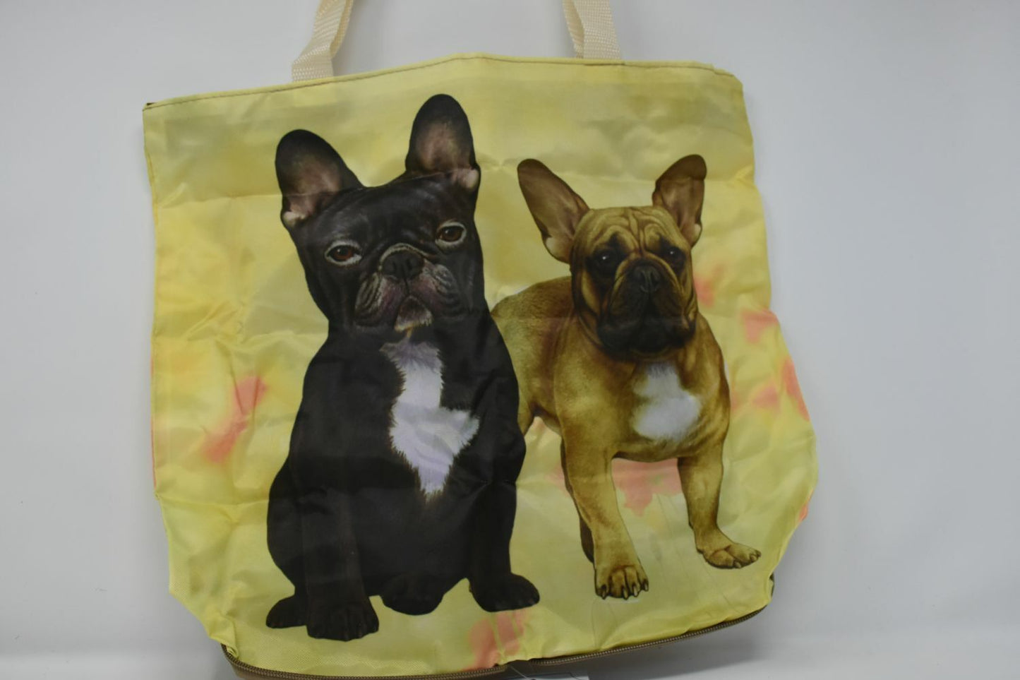 French Bulldog Foldable Tote Bag - Durable, Waterproof - Zipper Market Tote