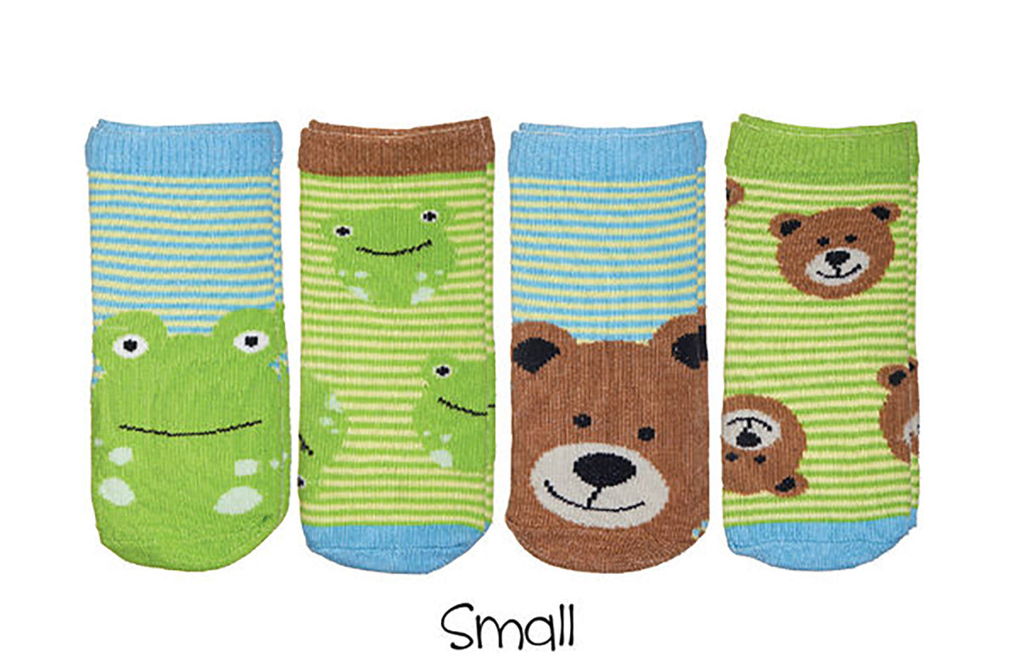 FlapJackKids Sock Safari Frog and Bear Baby Socks 8 Socks Size 0-12 Months