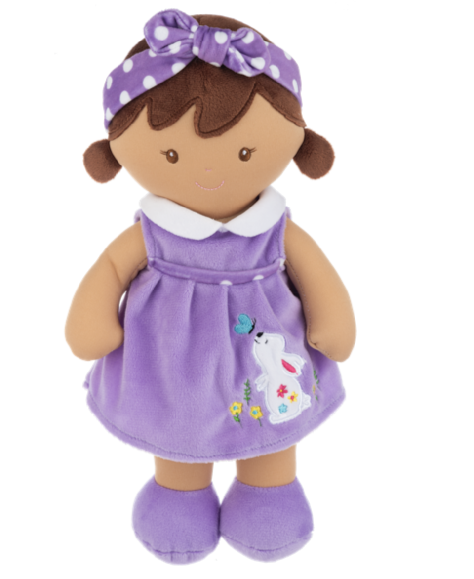 Baby Ganz Tulip Baby Doll with Purple Outfit Plush Stuffed Animal, 12.5"