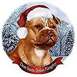Holiday Pet Gifts Staffordshire Bull Terrier Orange/White Porcelain Ornament