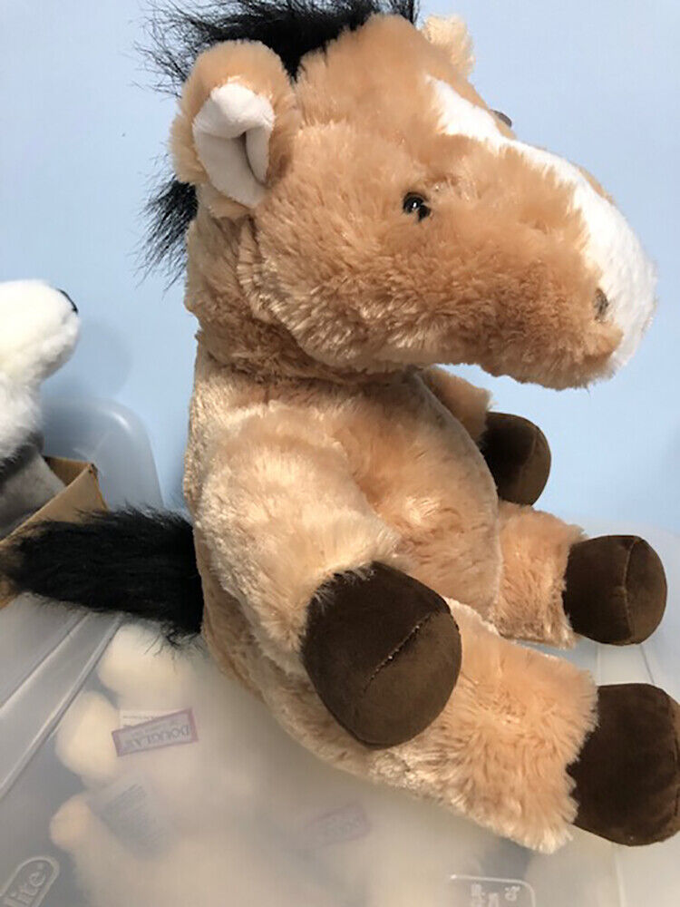Wishpets Shiloh Palomino Tan Light Brown Sitting Horse Pillow, 15" sitting