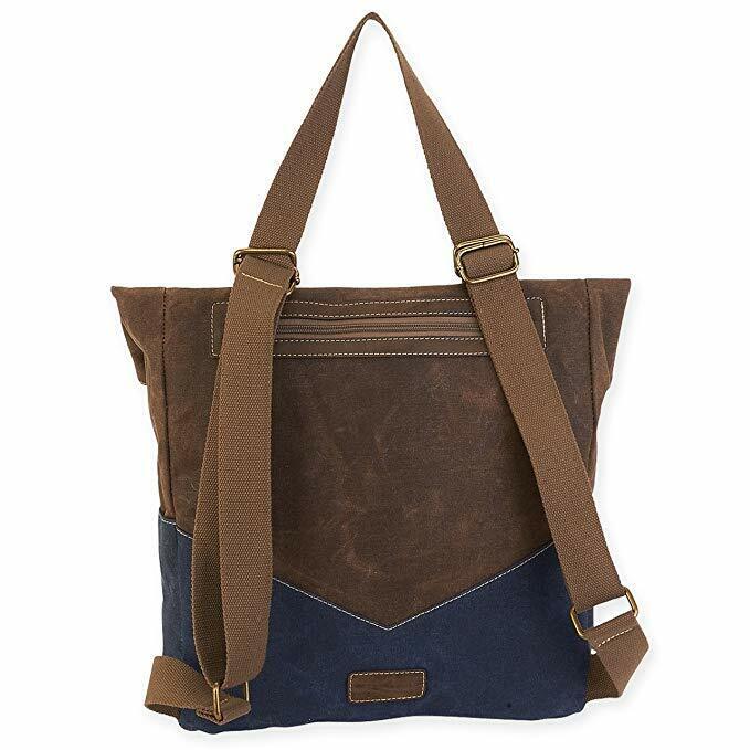 Sun 'N' Sand CargoIT Lennox Flap Over Backpack (Navy and Brown) B