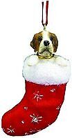 Saint Bernard Stocking Ornament w "Santa's Little Pals" Hand Painted