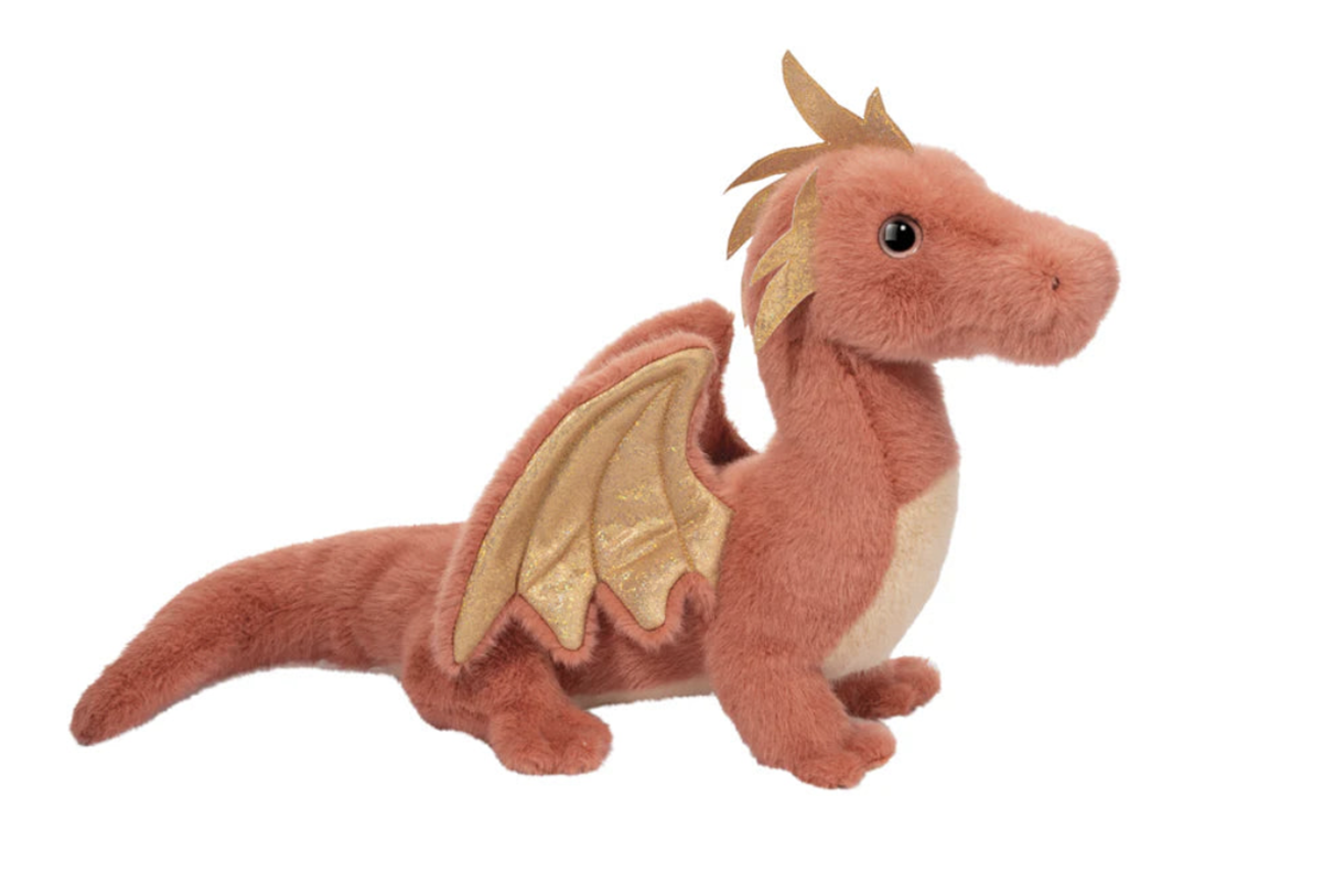 Douglas Cuddle Toys Burnie Dragon Orange Soft Plush Stuffed Animal, 16" long