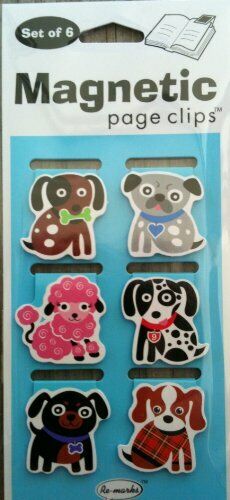 Small Fashion Dogs Mini Illustrated Magnetic Page Clips Set of 6 by Re-marks