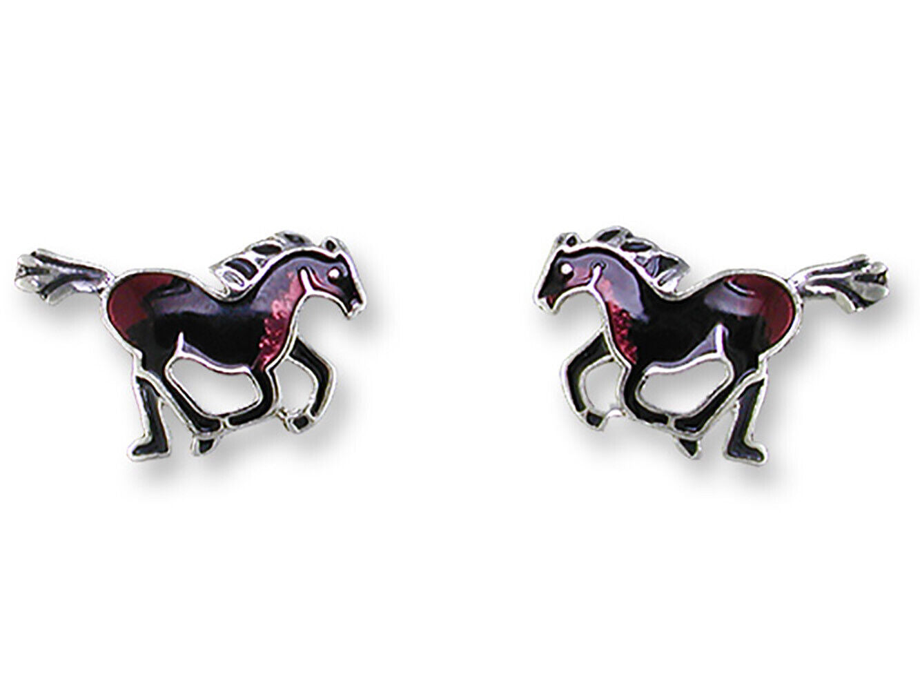 Donna Boiman Black Stallion Running Horse Post Earrings by Zarah