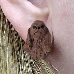Conversation Concepts Cocker Spaniel Brown Earrings Post