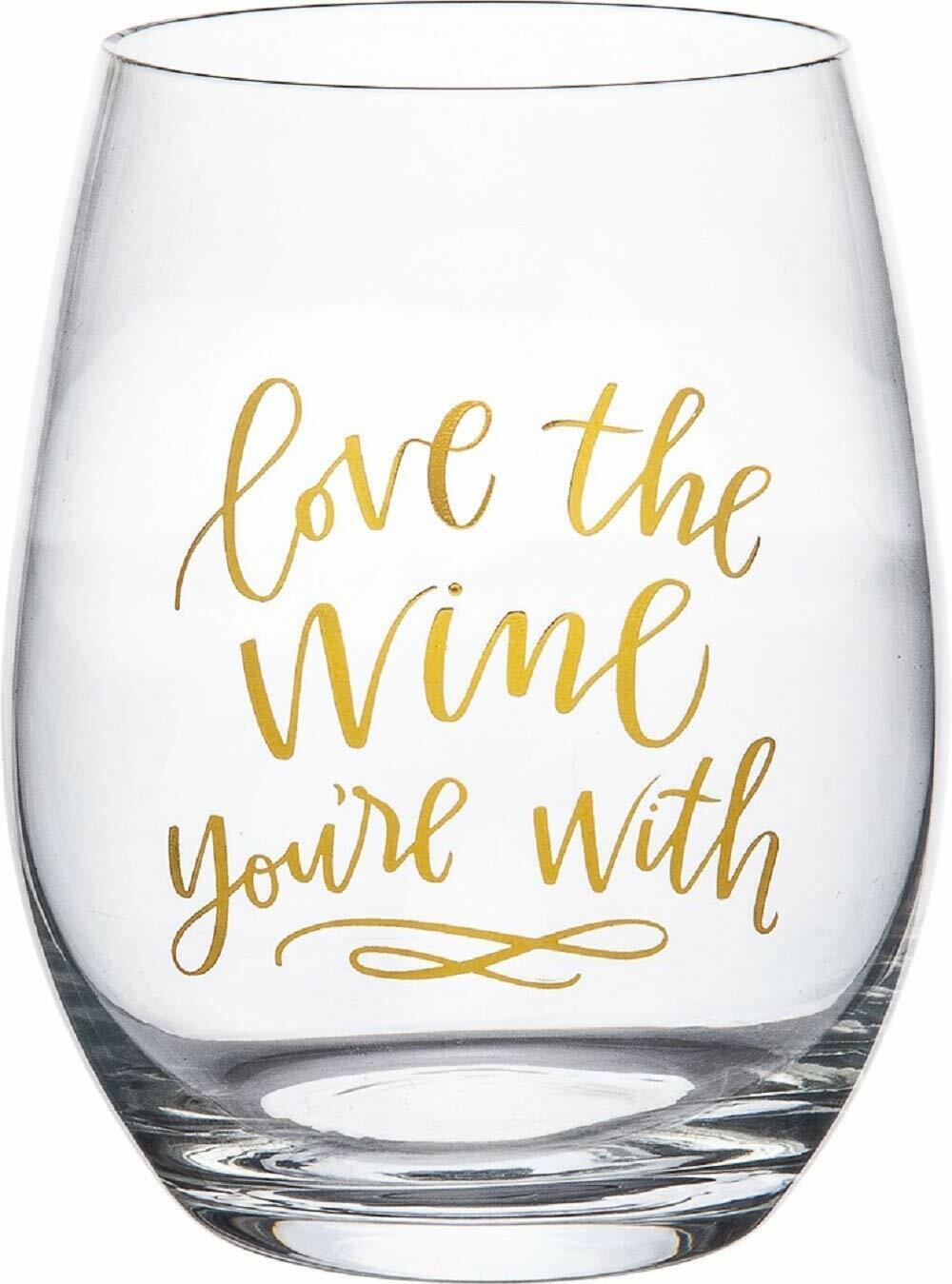 Primitives by Kathy Wine Glass - Love The Wine You're With
