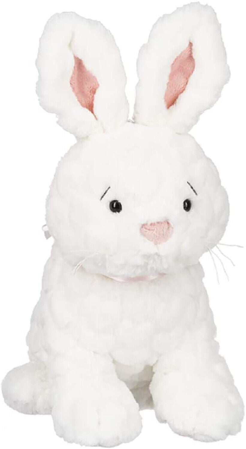 Ganz 9 inches Chambray White Bunny Rabbit Plush Stuffed Animal, 11"