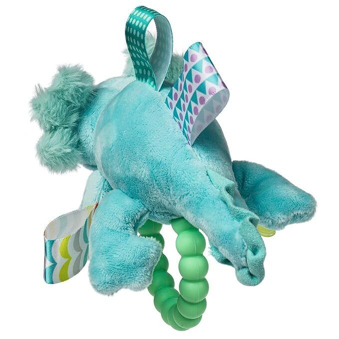 Mary Meyer Taggies Sensory Soft Rattle with Teether Ring, Fizzy Aqua Axolotl