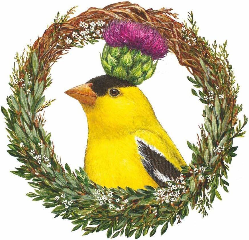 Paperproducts Design Sydney Goldfinch Beverage/Cocktail Paper Napkins,5"x5"