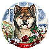 Shiba Inu Sesame Dog Porcelain Ornament Pet Gift 'Santa. I Can Explain!'