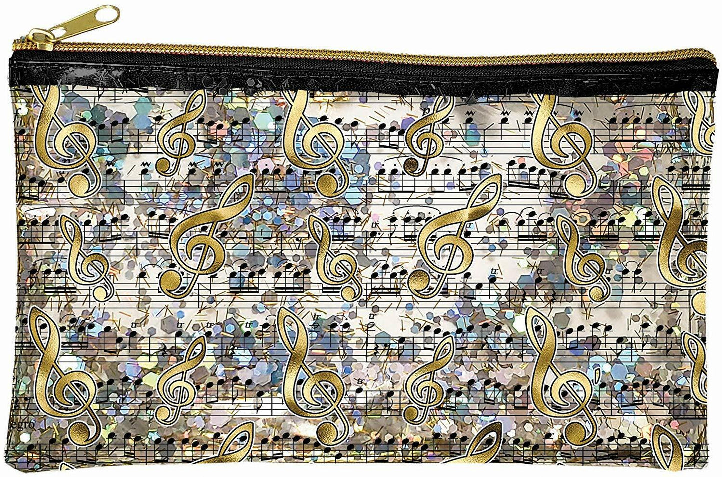 Spoontiques Music Glitter Cosmetic Bag