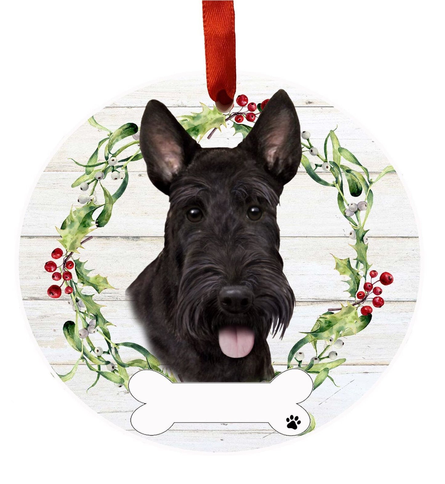 Scottish Terrier Ornament - E&S Pets, DIY Personalizable, Ceramic Round Ornament