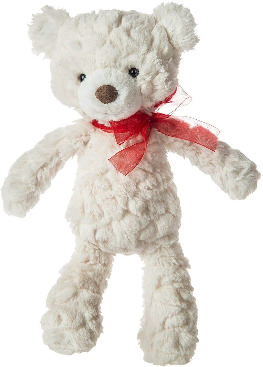 Mary Meyer Valentine Cream Putty Bear with Red Bow Stuffed Animal Toy, 11"