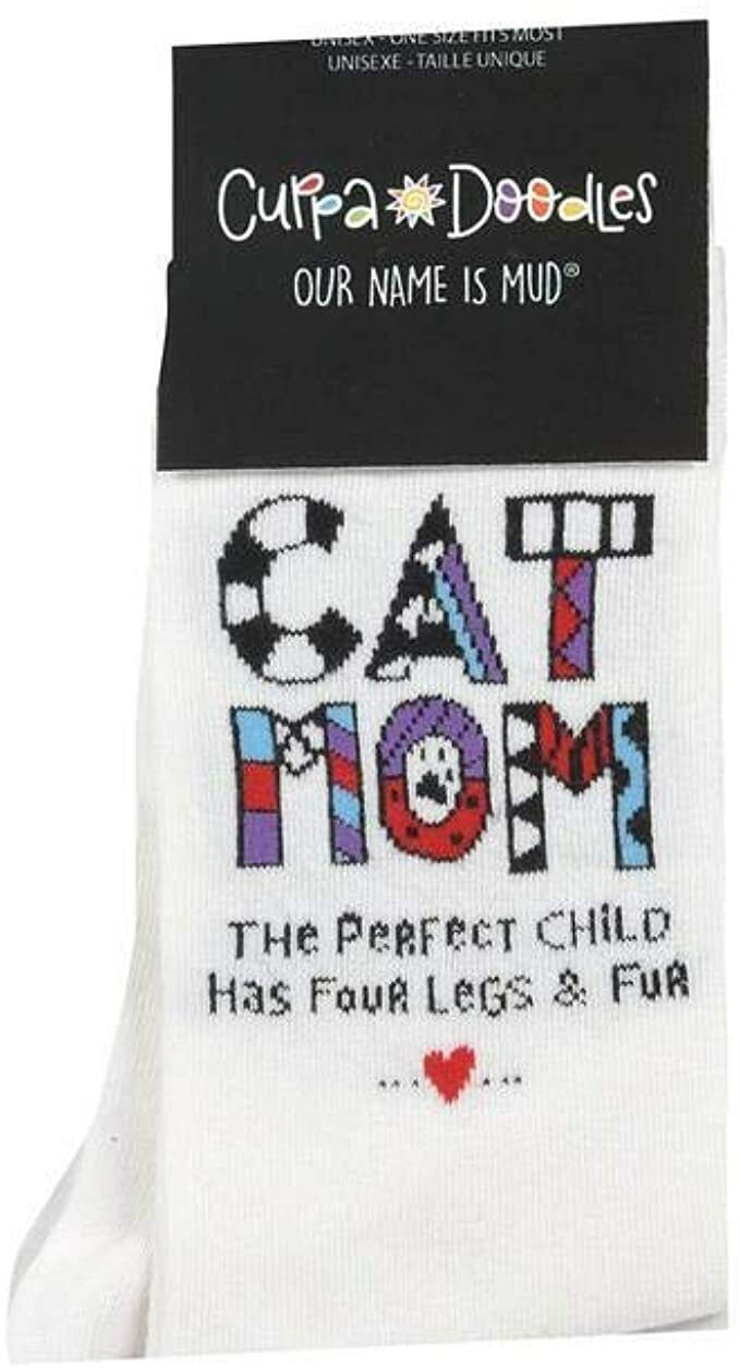 Enesco Our Name Is Mud Cuppa Doodle Cat Mom Socks