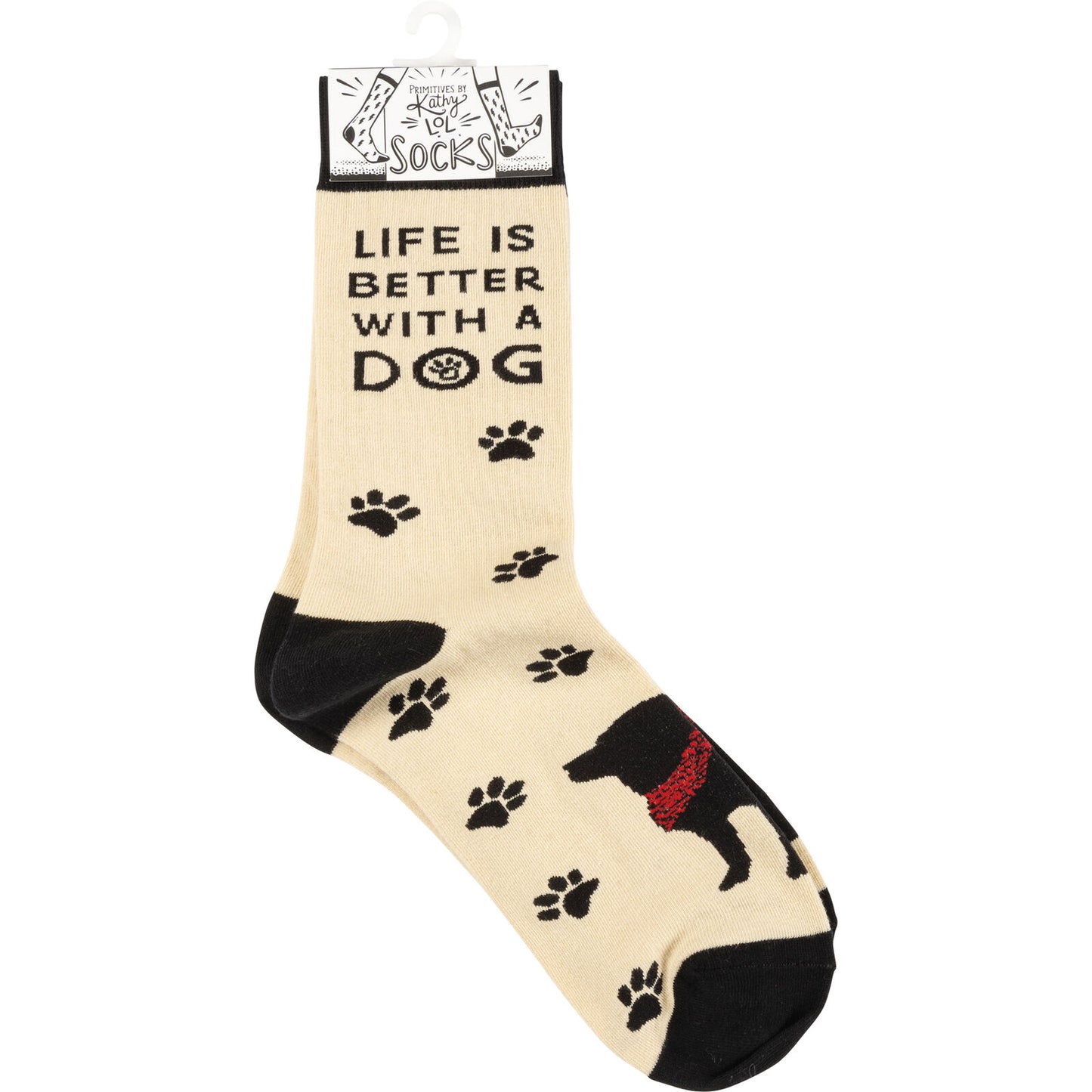 Primitives by Kathy - Dog Lover Life Is Better With A Dog Cotton Socks