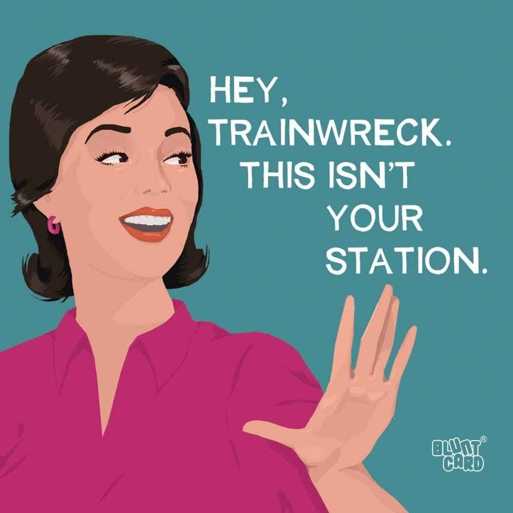 Paperproducts Design Hey Trainwreck Not Your Station Beverage Napkin, Mike Bell