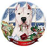 Dogo Argentino Cropped Dog Porcelain Ornament Pet Gift Santa I Can Explain