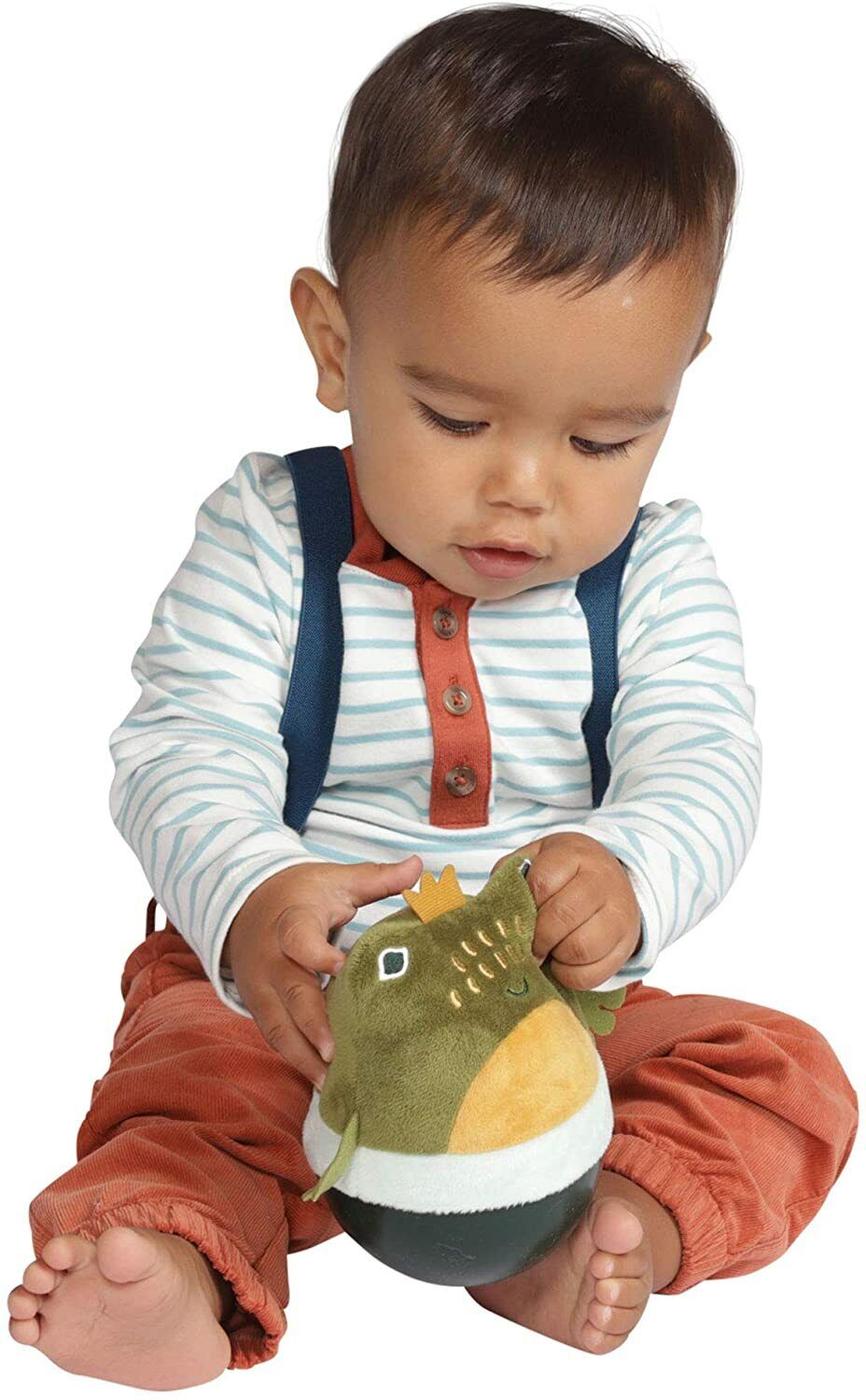 Manhattan Toy Wobbly Bobbly Frog, Silicone Wobble Ball & Embroidered Plush Toy