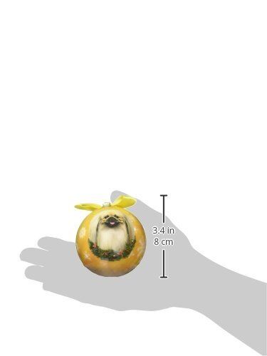 "Pekingese Christmas Ornament" Shatter Proof Ball Easy To Personalize