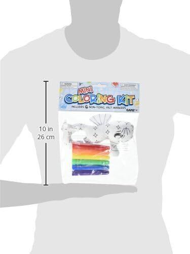 Ganz Elephant Plush Mini Coloring Kit (7 Piece), Seahorse with 6 Markers