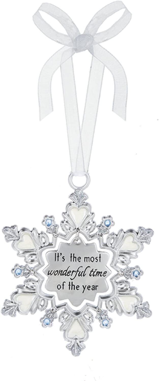 Ganz Its The Most Wonderful Time of The Year Decorative Hanging Ornament, Zinc