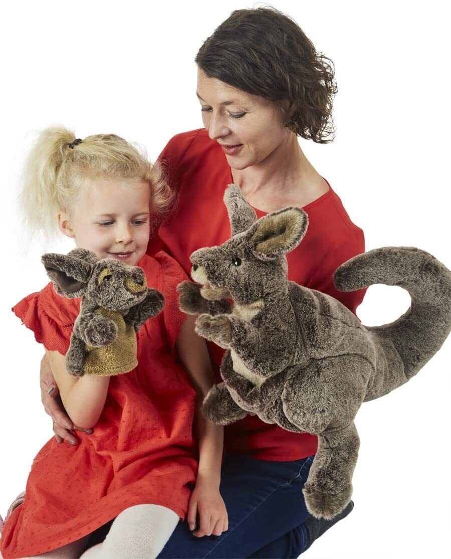 Folkmanis Kangaroo with Joey Hand Puppet, 20"