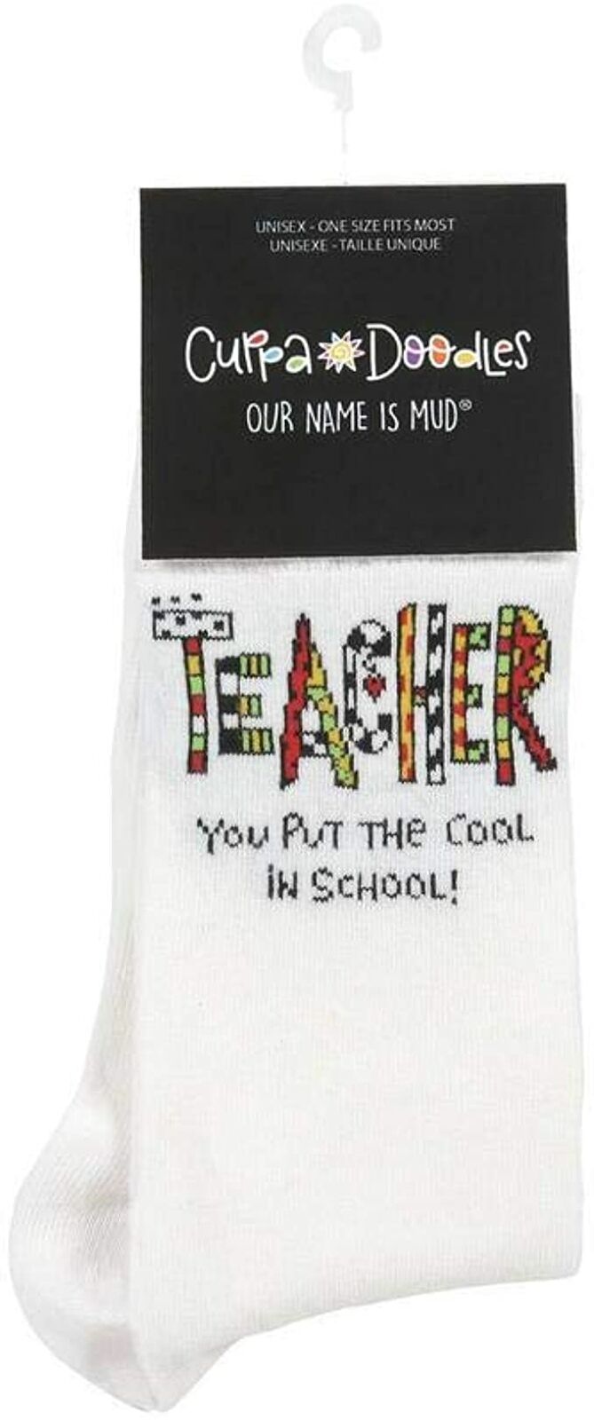 Enesco Our Name Is Mud Cuppa Doodle Teacher Socks