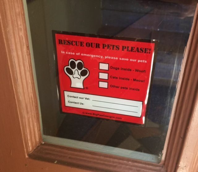 Pet Emergency Rescue Window Cling - Set of 2