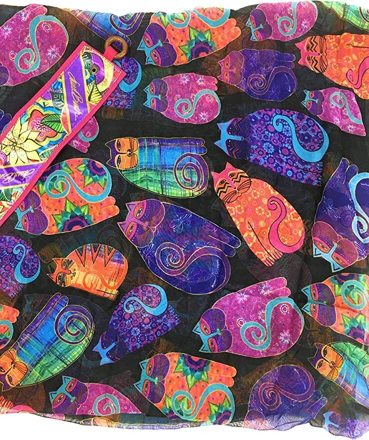 Laurel Burch Artistic Infinity Scarf Collection (Laurel Burch Multi Color Cats)