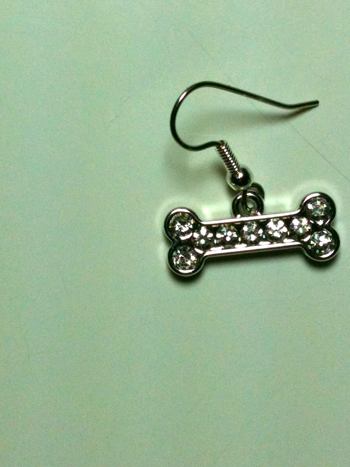 Crystal Dog Bone 3D Earrings