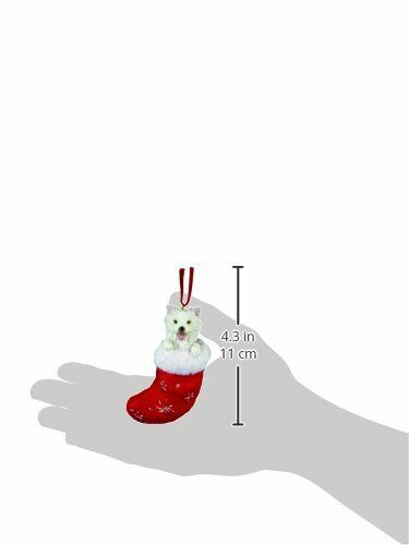 American Eskimo Christmas Stocking Ornament w "Santa's Little Pals" Hand Painted